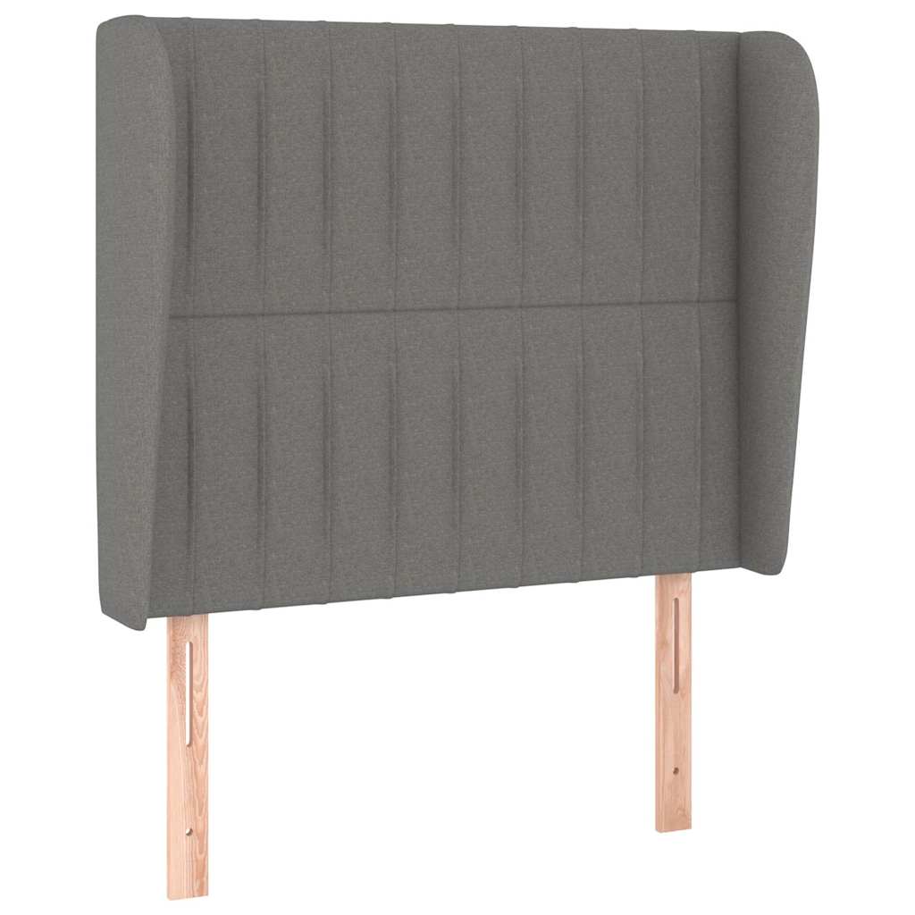 Vidaxl hoofdbord met randen 93x23x118 128 cm stof donkergrijs