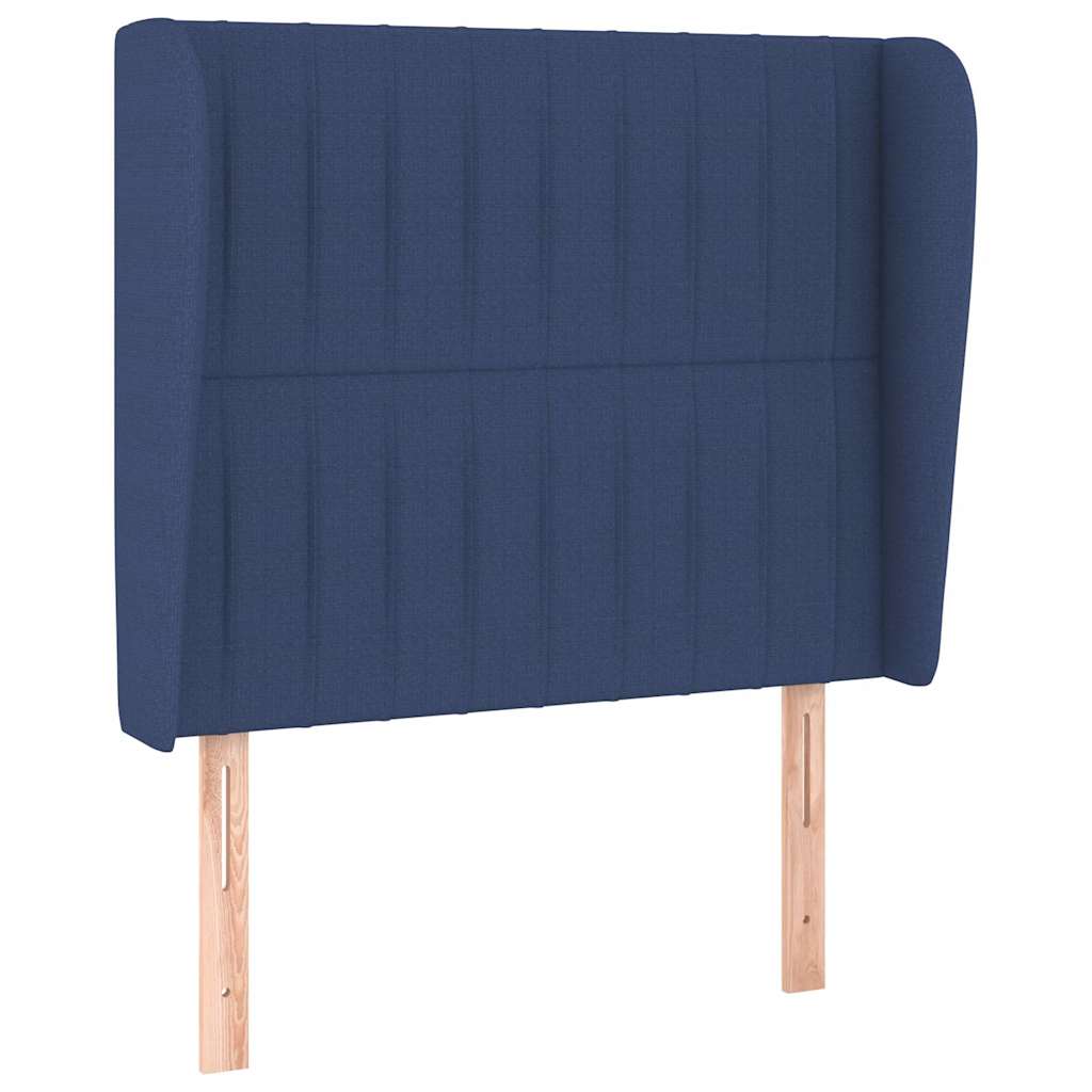 Vidaxl hoofdbord met randen 93x23x118 128 cm stof blauw