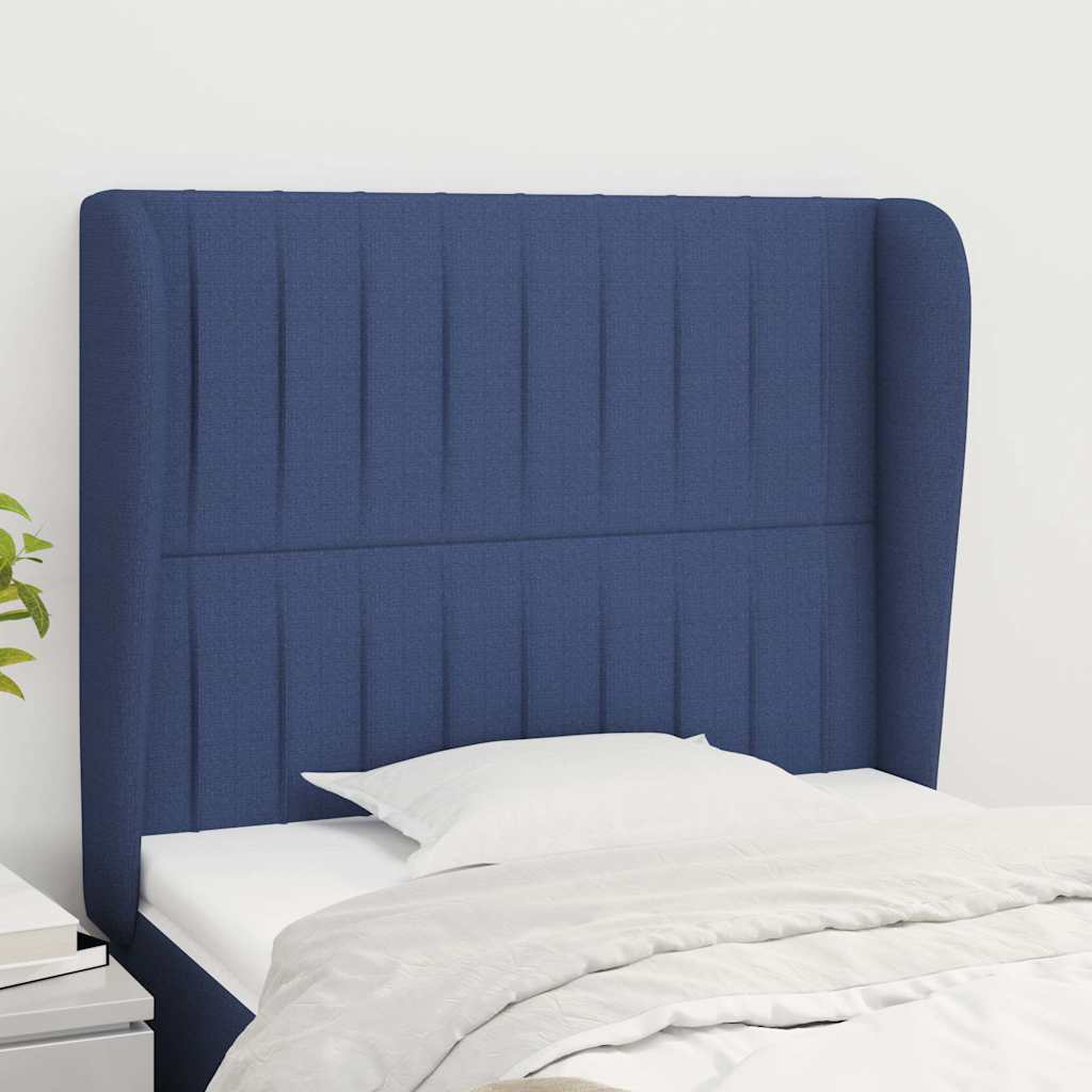 Vidaxl hoofdbord met randen 93x23x118 128 cm stof blauw