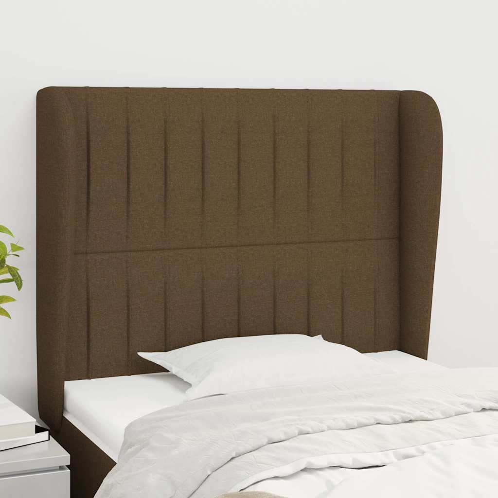 Vidaxl hoofdbord met randen 103x23x118 128 cm stof donkerbruin
