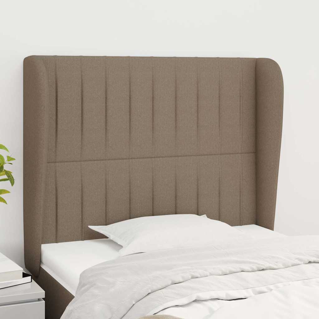 Vidaxl hoofdbord met randen 103x23x118 128 cm stof taupe