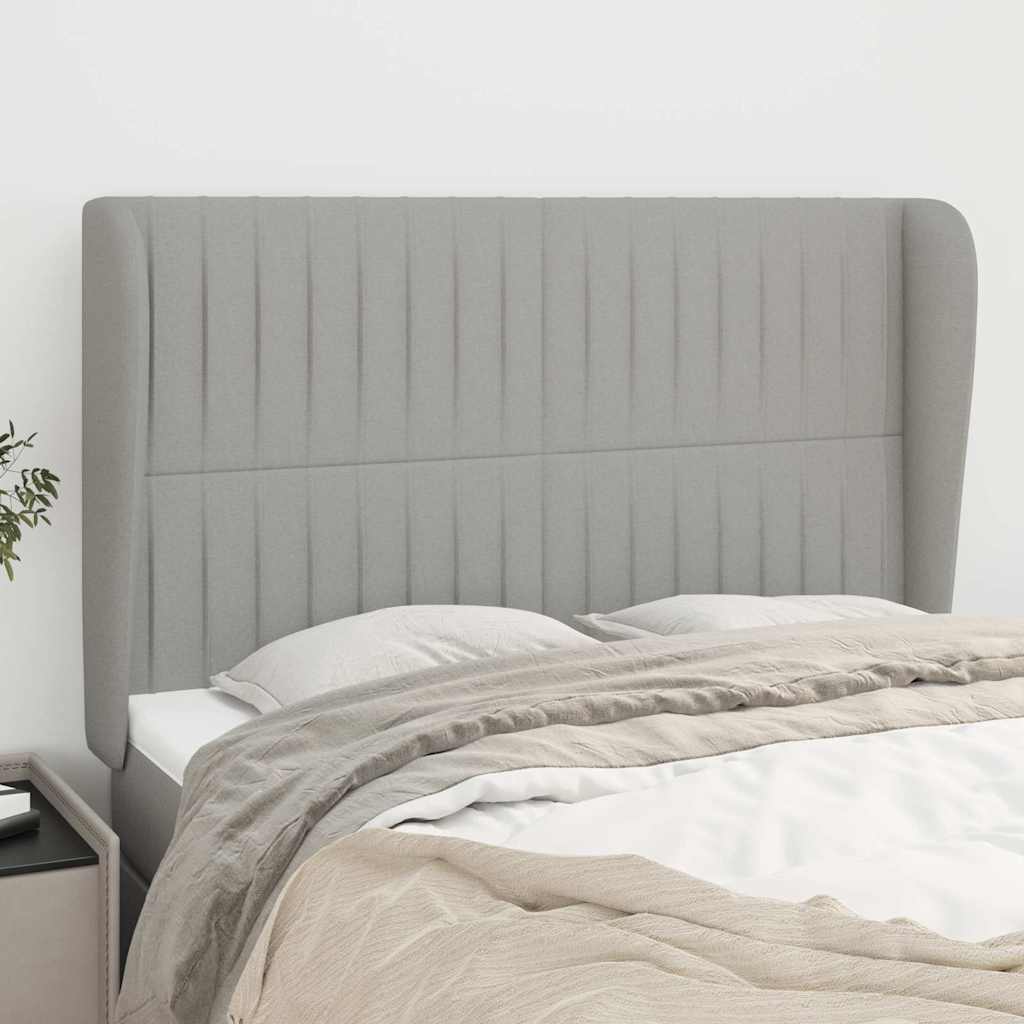 Vidaxl hoofdbord met randen 147x23x118 128 cm stof lichtgrijs