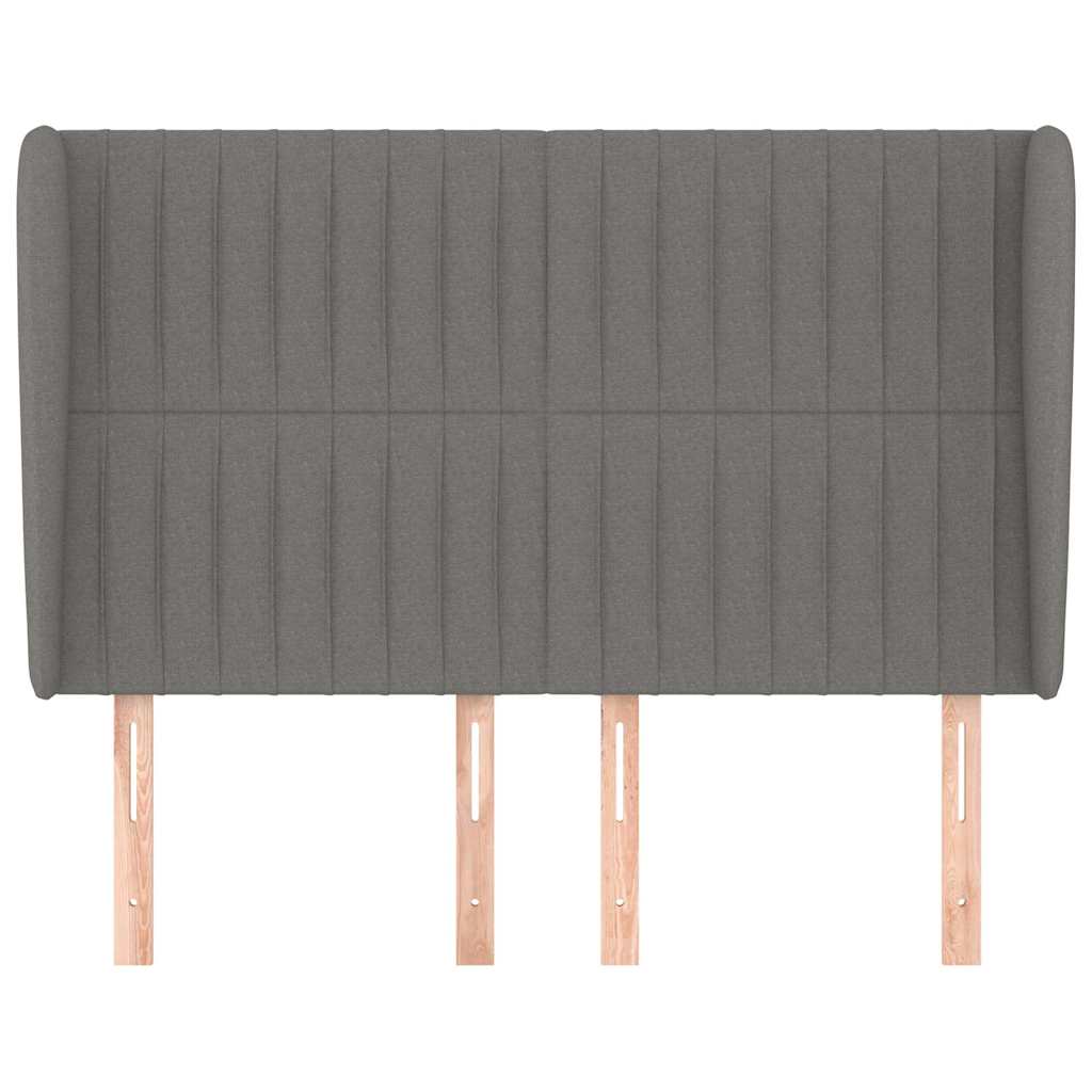 Vidaxl hoofdbord met randen 147x23x118 128 cm stof donkergrijs