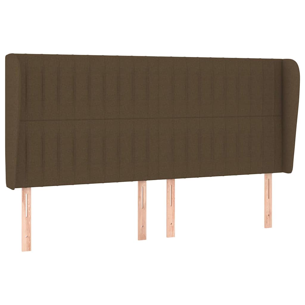 Vidaxl hoofdbord met randen 163x23x118 128 cm stof donkerbruin