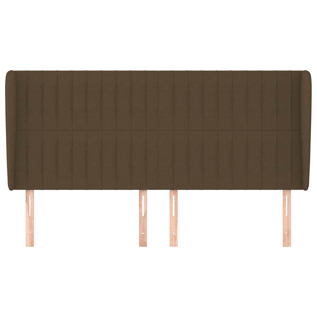 Vidaxl hoofdbord met randen 163x23x118 128 cm stof donkerbruin