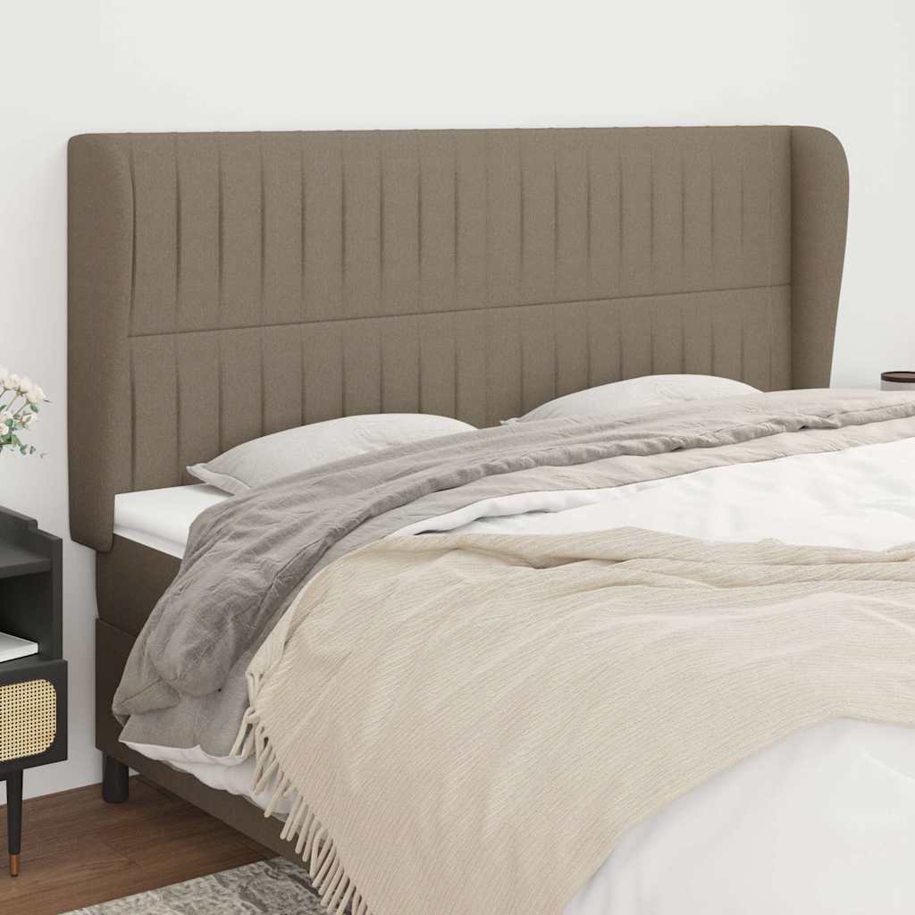 Vidaxl hoofdbord met randen 163x23x118 128 cm stof taupe