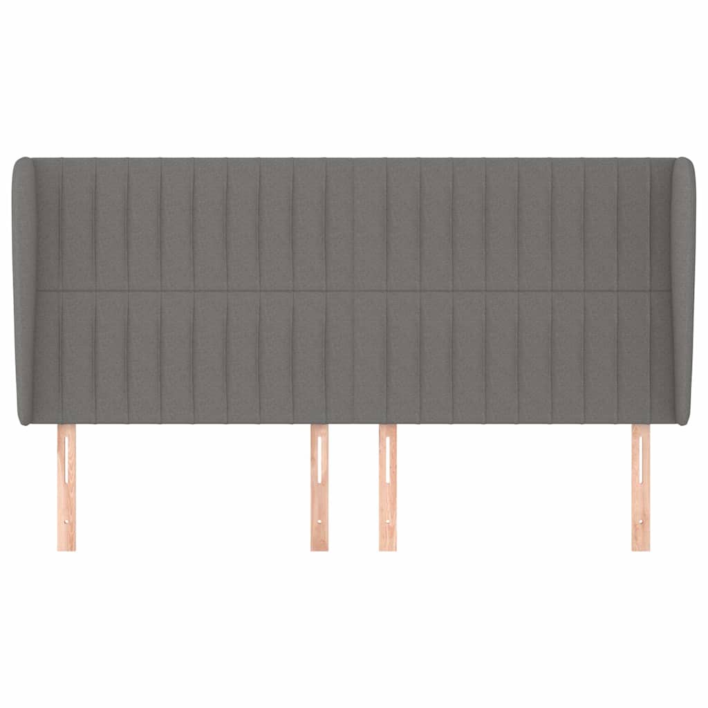 Vidaxl hoofdbord met randen 183x23x118 128 cm stof donkergrijs