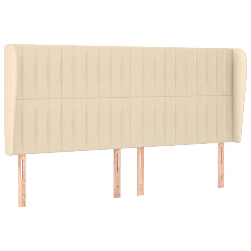 Vidaxl hoofdbord met randen 203x23x118 128 cm stof crèmekleurig