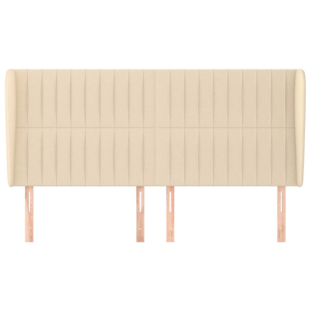 Vidaxl hoofdbord met randen 203x23x118 128 cm stof crèmekleurig