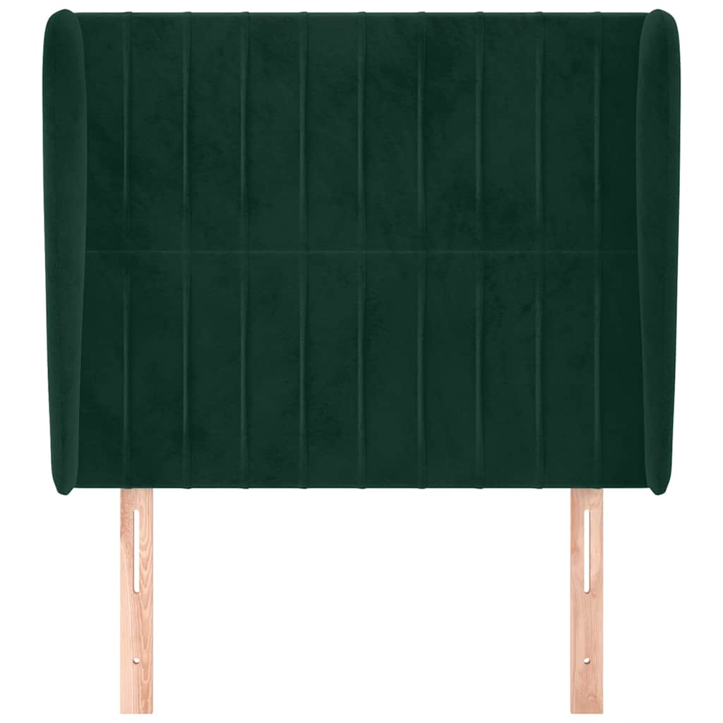 Vidaxl hoofdbord met randen 93x23x118 128 cm fluweel donkergroen