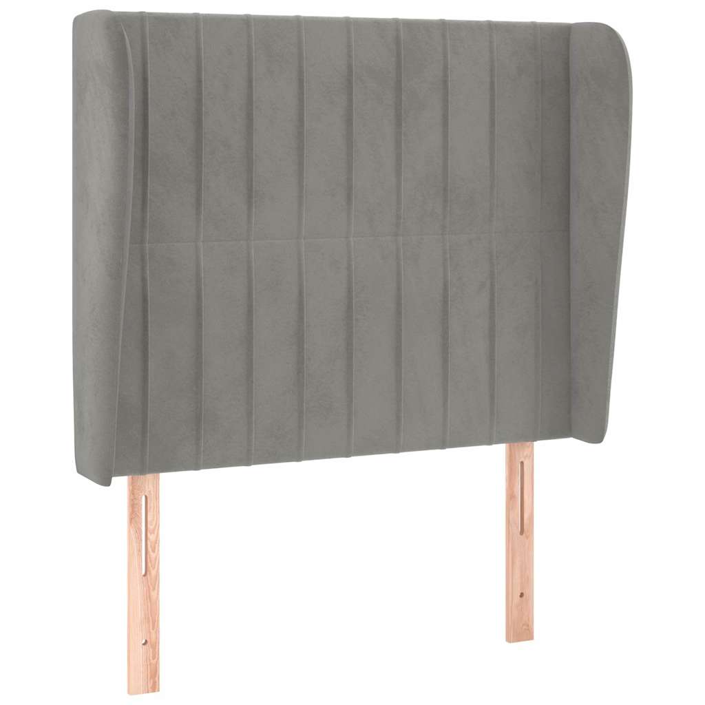 Vidaxl hoofdbord met randen 103x23x118 128 cm fluweel lichtgrijs