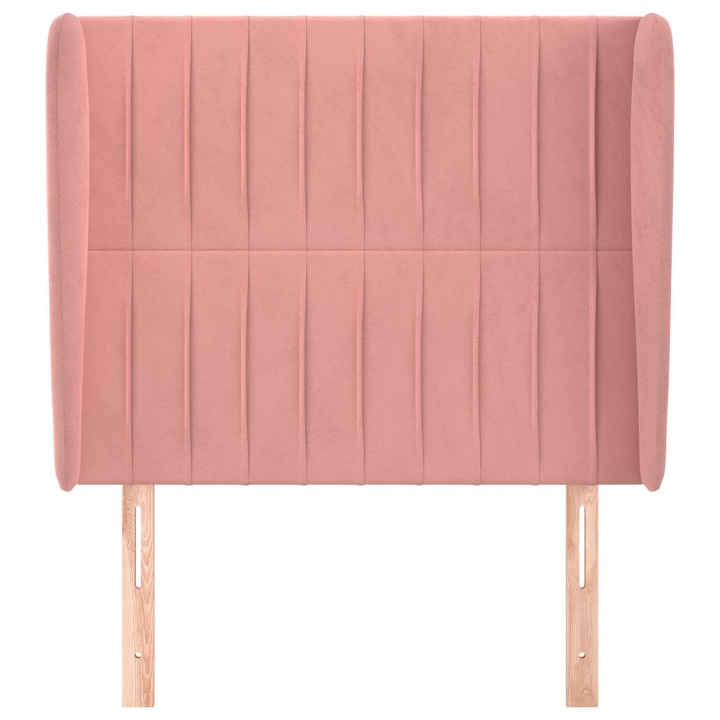 Vidaxl hoofdbord met randen 103x23x118 128 cm fluweel roze