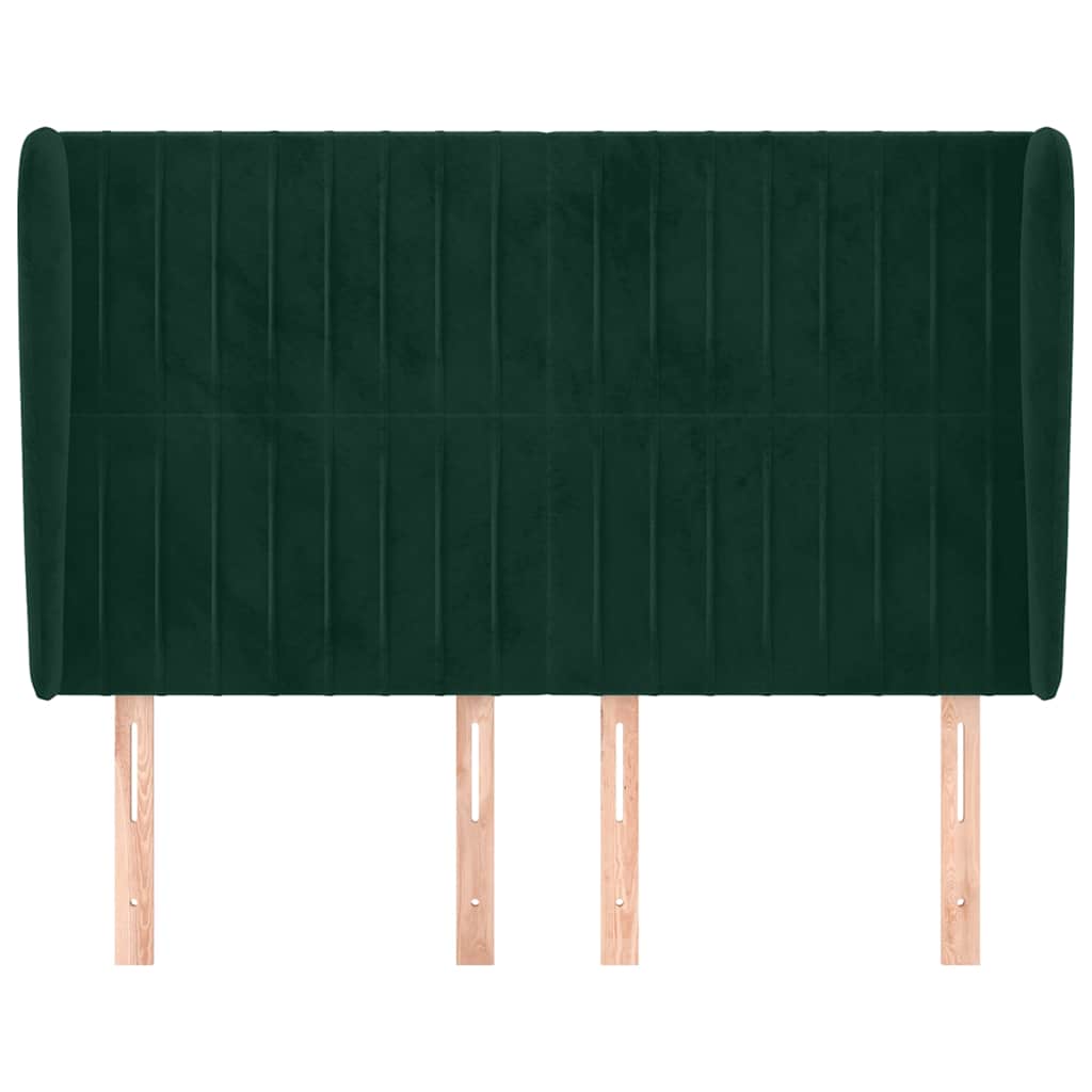 Vidaxl hoofdbord met randen 147x23x118 128 cm fluweel donkergroen