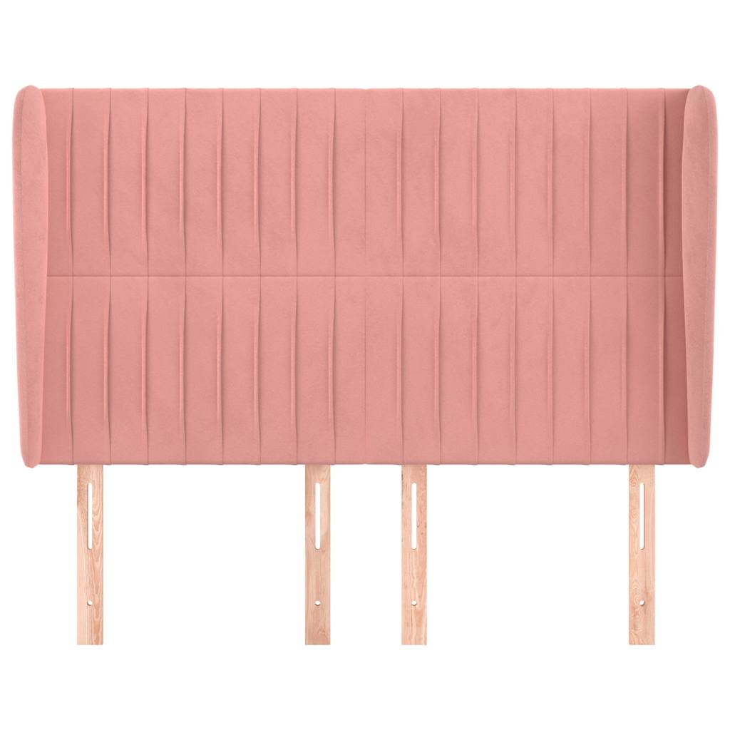 Vidaxl hoofdbord met randen 147x23x118 128 cm fluweel roze