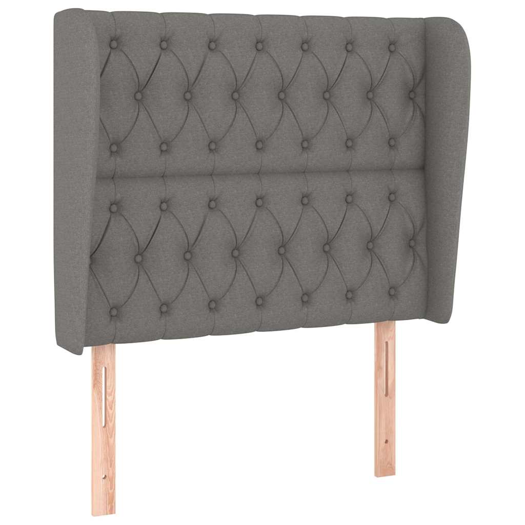 Vidaxl hoofdbord met randen 93x23x118 128 cm stof donkergrijs