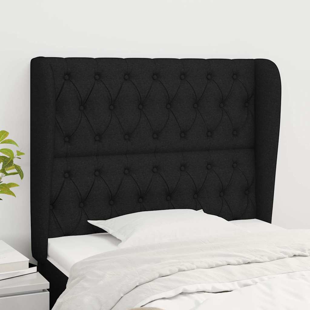 Vidaxl hoofdbord met randen 93x23x118 128 cm stof zwart