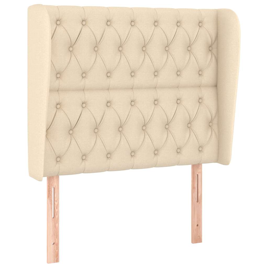 Vidaxl hoofdbord met randen 93x23x118 128 cm stof crèmekleurig