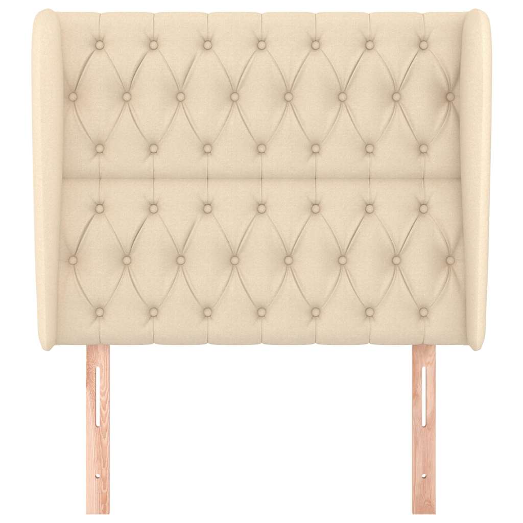 Vidaxl hoofdbord met randen 93x23x118 128 cm stof crèmekleurig