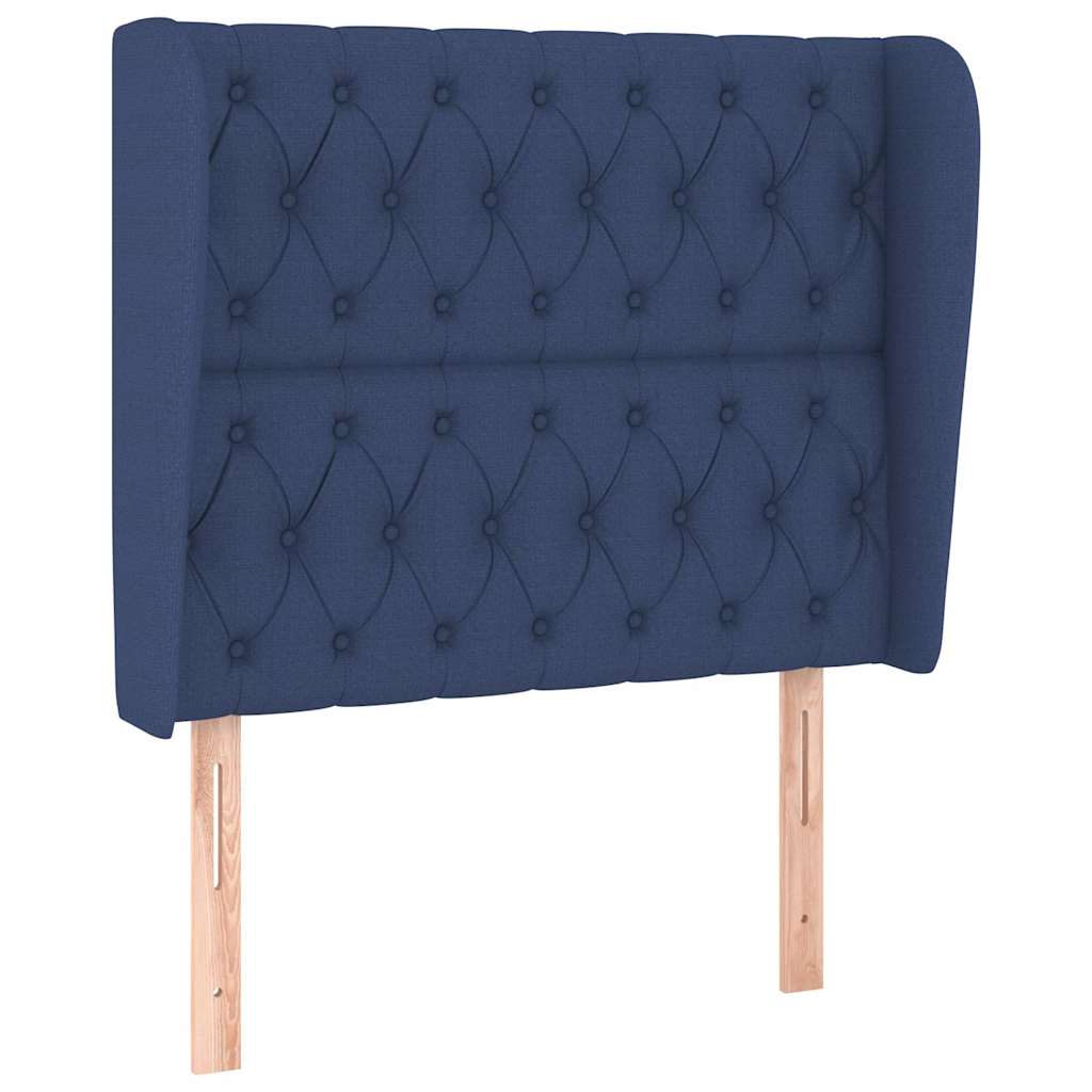 Vidaxl hoofdbord met randen 93x23x118 128 cm stof blauw