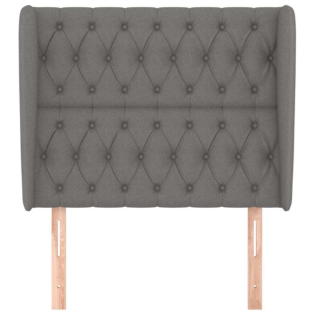 Vidaxl hoofdbord met randen 103x23x118 128 cm stof donkergrijs