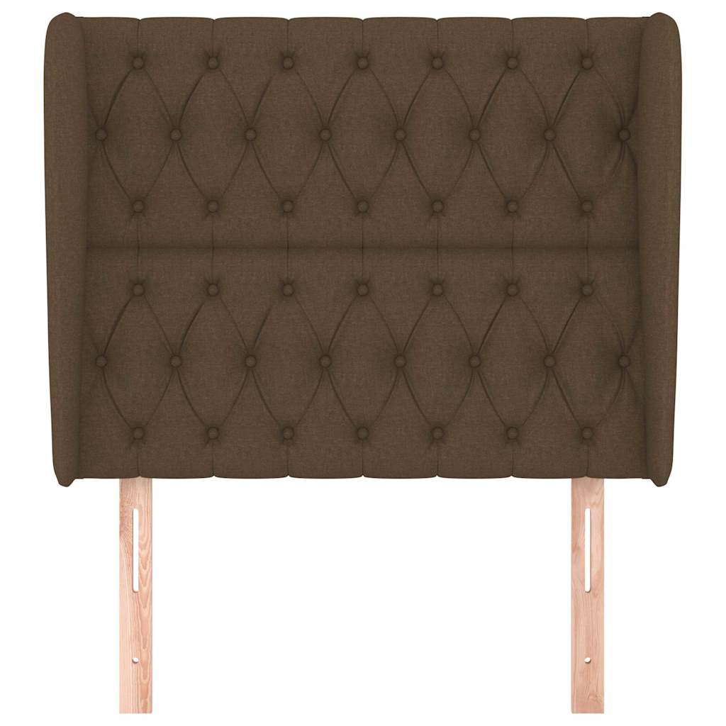 Vidaxl hoofdbord met randen 103x23x118 128 cm stof donkerbruin