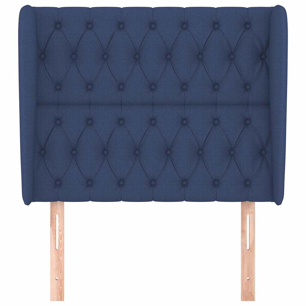 Vidaxl hoofdbord met randen 103x23x118 128 cm stof blauw