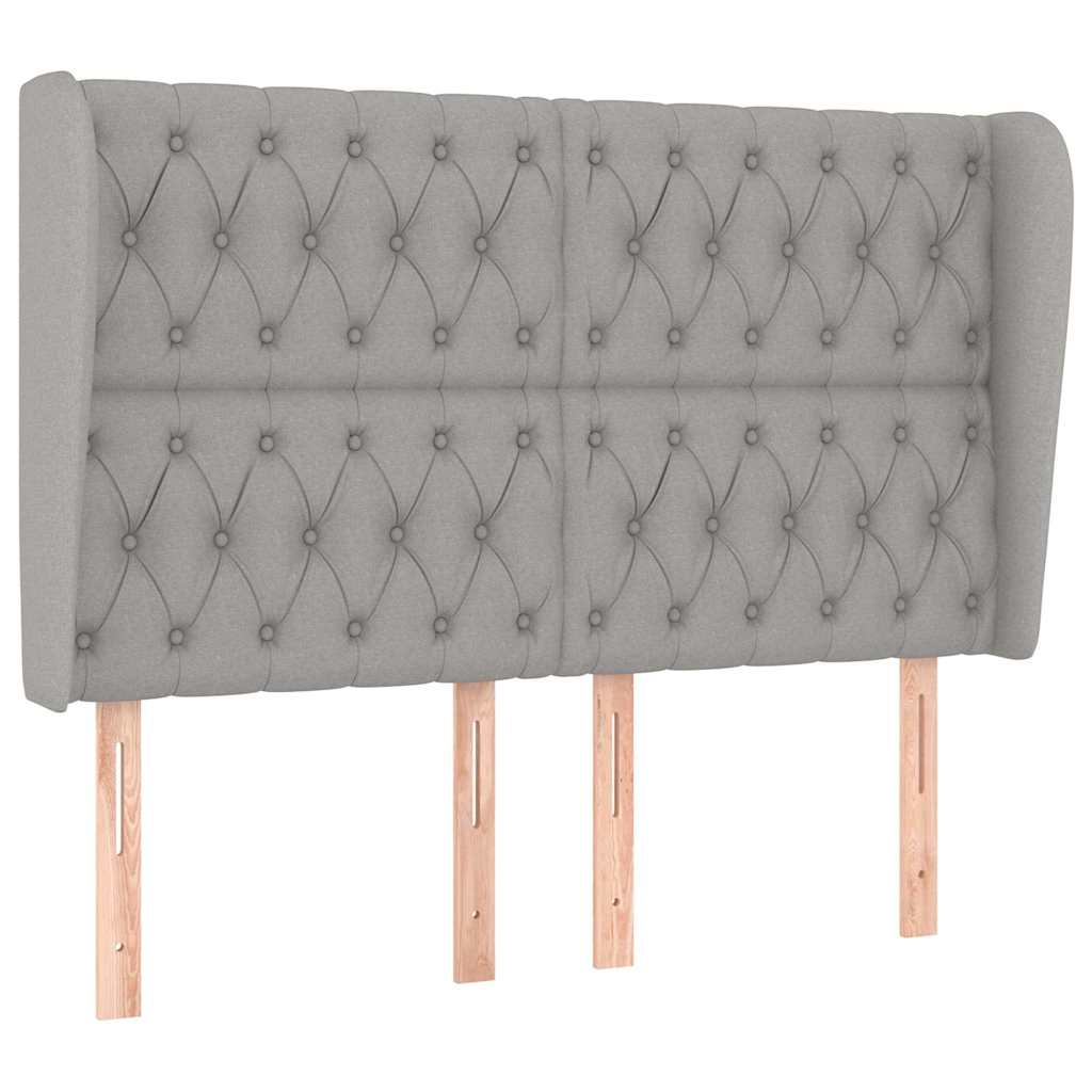 Vidaxl hoofdbord met randen 147x23x118 128 cm stof lichtgrijs