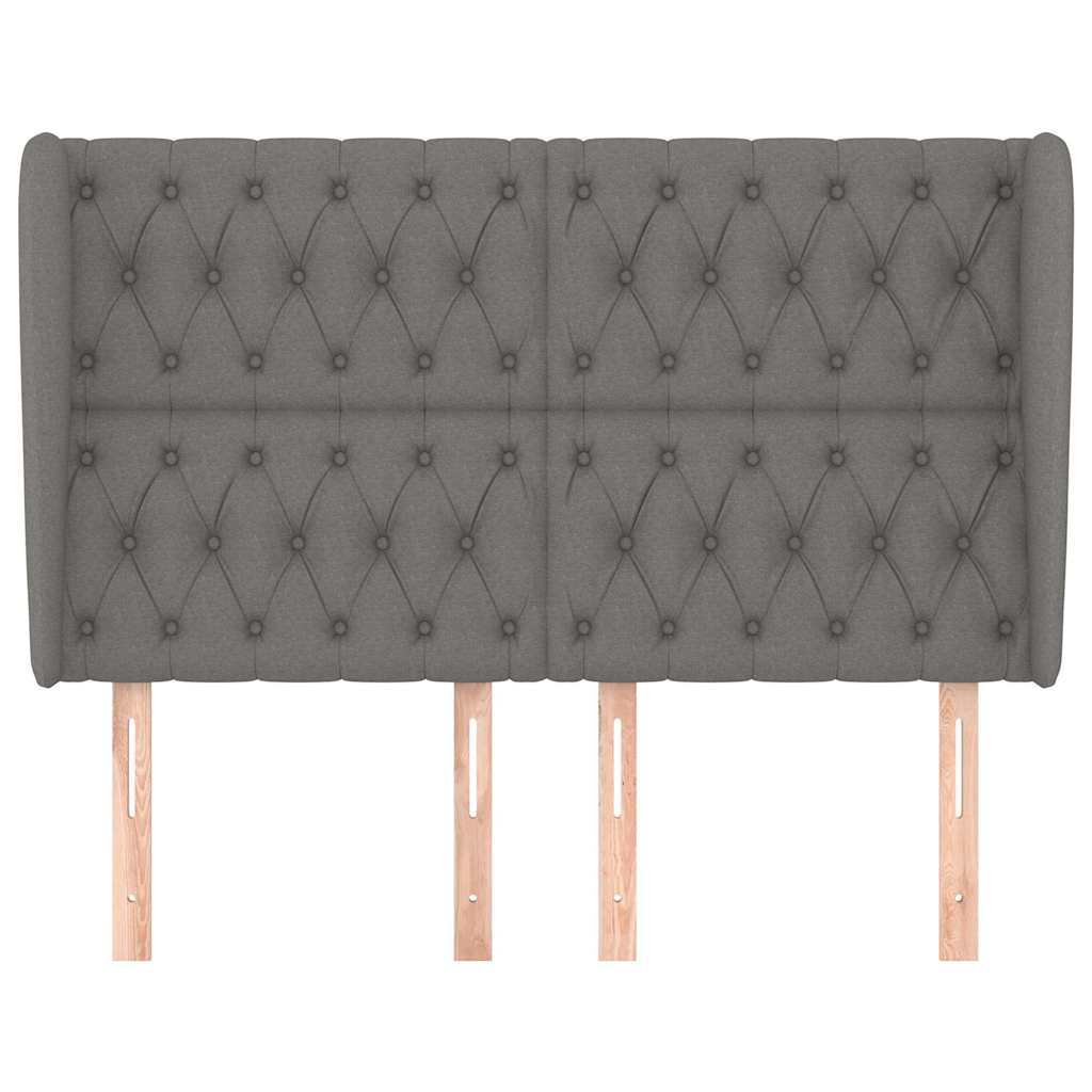 Vidaxl hoofdbord met randen 147x23x118 128 cm stof donkergrijs