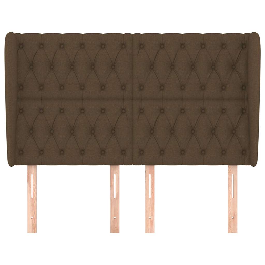 Vidaxl hoofdbord met randen 147x23x118 128 cm stof donkerbruin