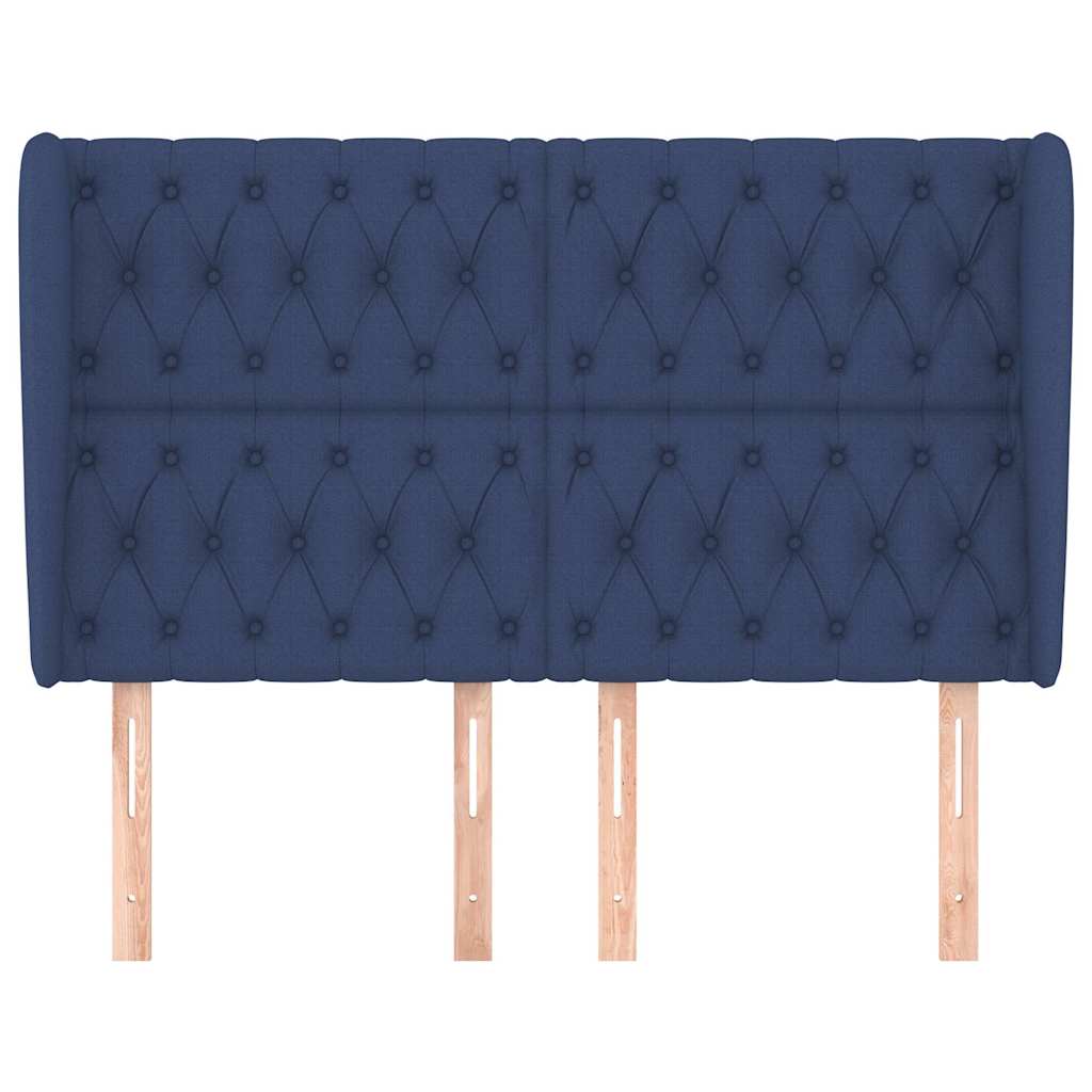 Vidaxl hoofdbord met randen 147x23x118 128 cm stof blauw