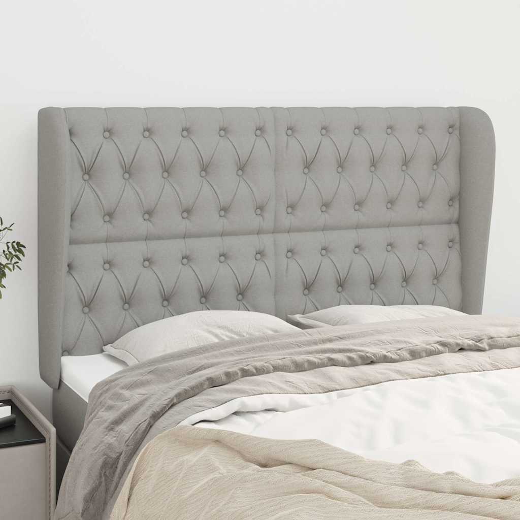 Vidaxl hoofdbord met randen 163x23x118 128 cm stof lichtgrijs