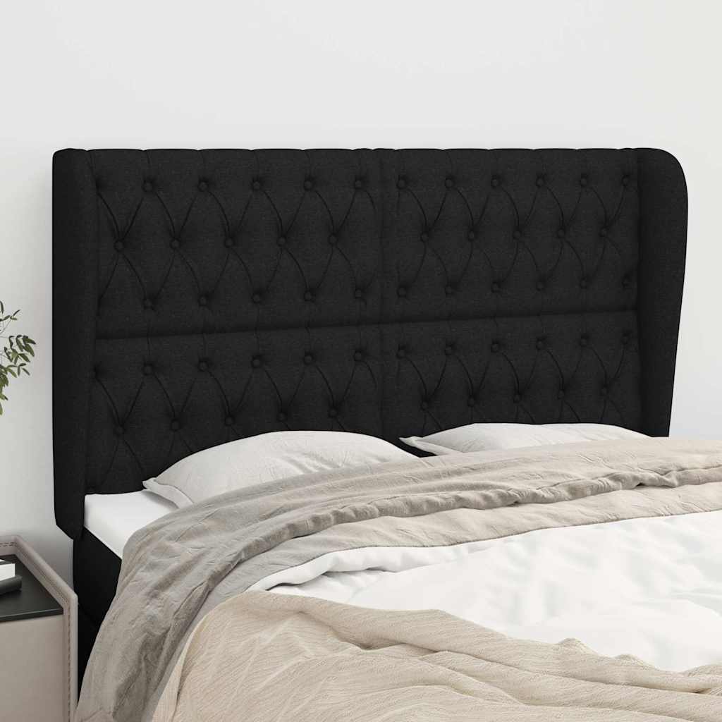 Vidaxl hoofdbord met randen 163x23x118 128 cm stof zwart