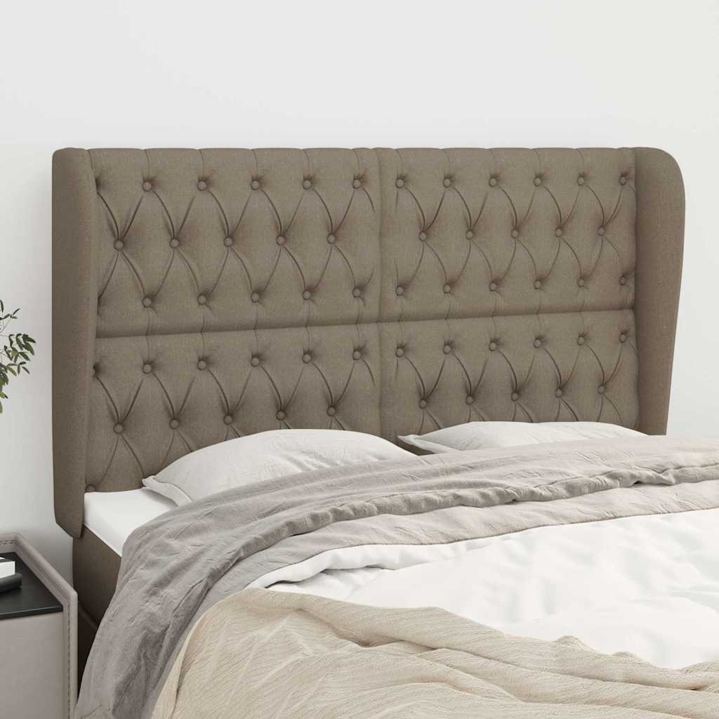 Vidaxl hoofdbord met randen 163x23x118 128 cm stof taupe