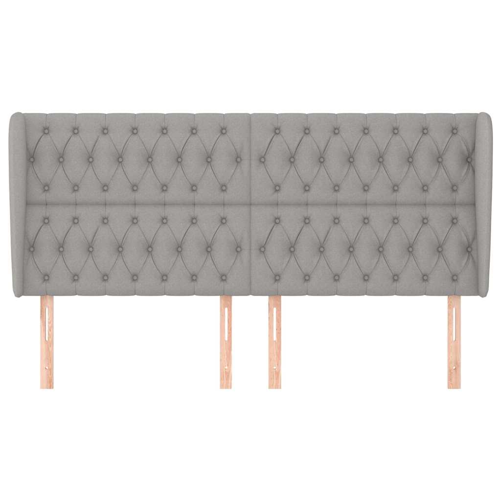 Vidaxl hoofdbord met randen 183x23x118 128 cm stof lichtgrijs