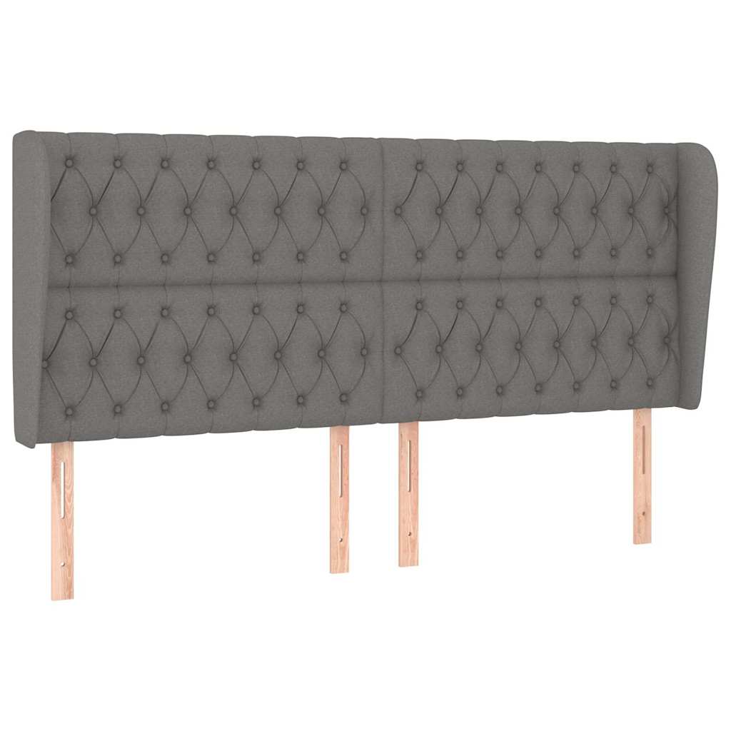 Vidaxl hoofdbord met randen 183x23x118 128 cm stof donkergrijs
