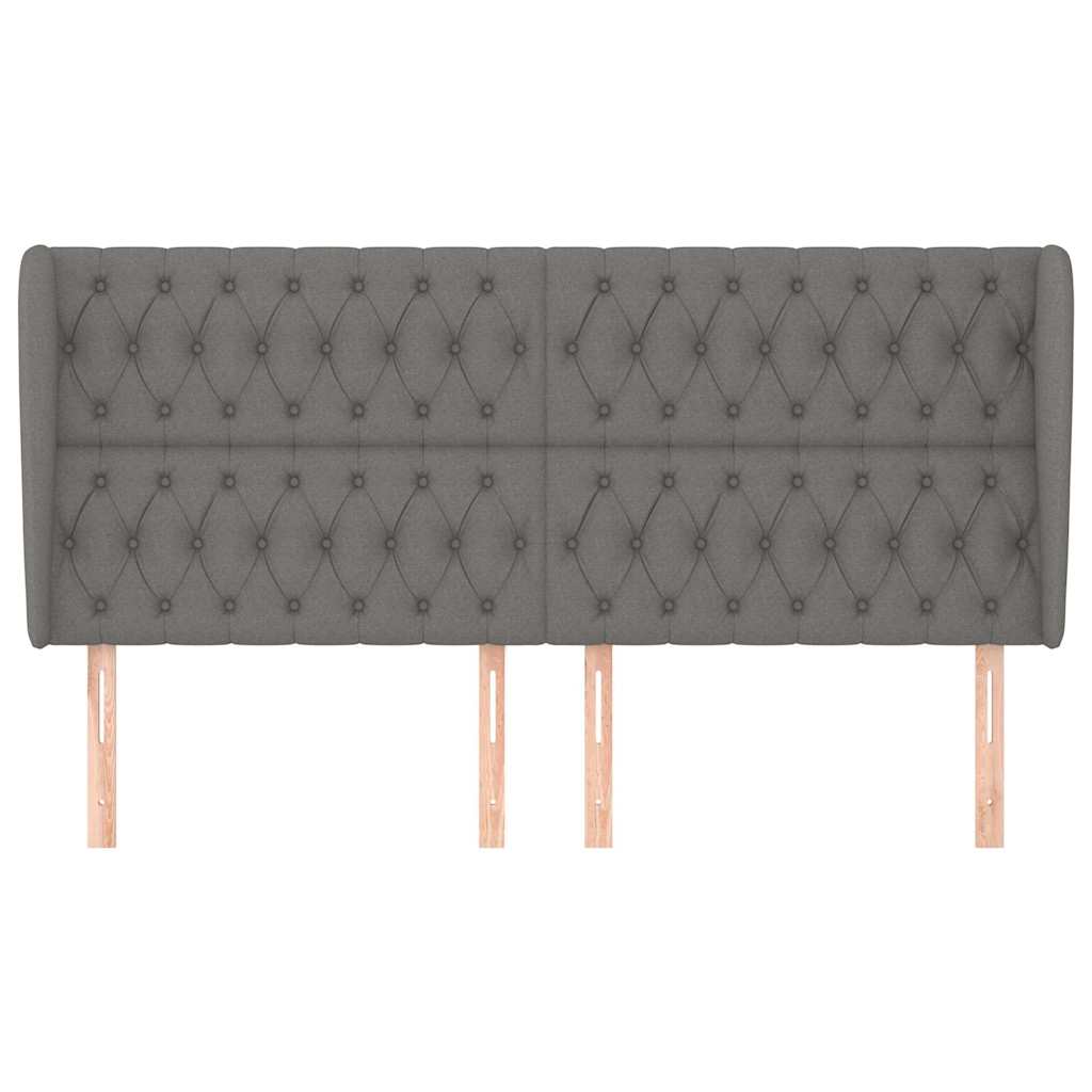 Vidaxl hoofdbord met randen 183x23x118 128 cm stof donkergrijs