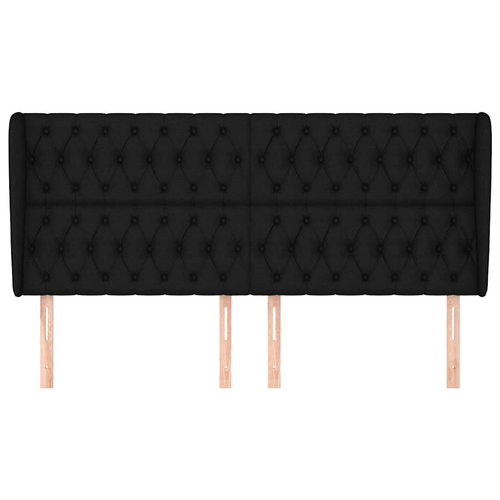 Vidaxl hoofdbord met randen 183x23x118 128 cm stof zwart