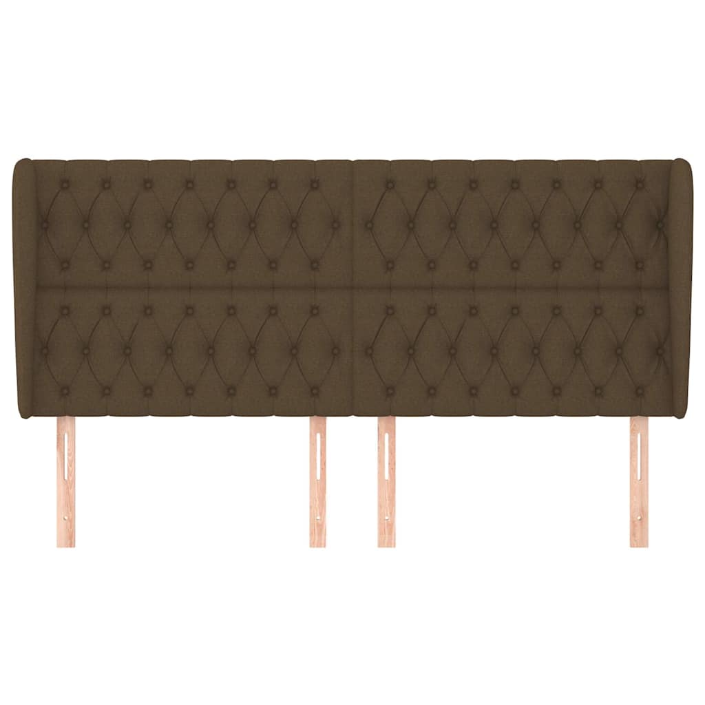 Vidaxl hoofdbord met randen 183x23x118 128 cm stof donkerbruin