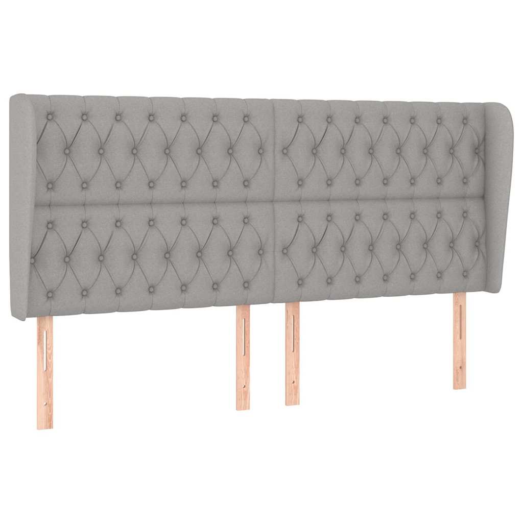 Vidaxl hoofdbord met randen 203x23x118 128 cm stof lichtgrijs