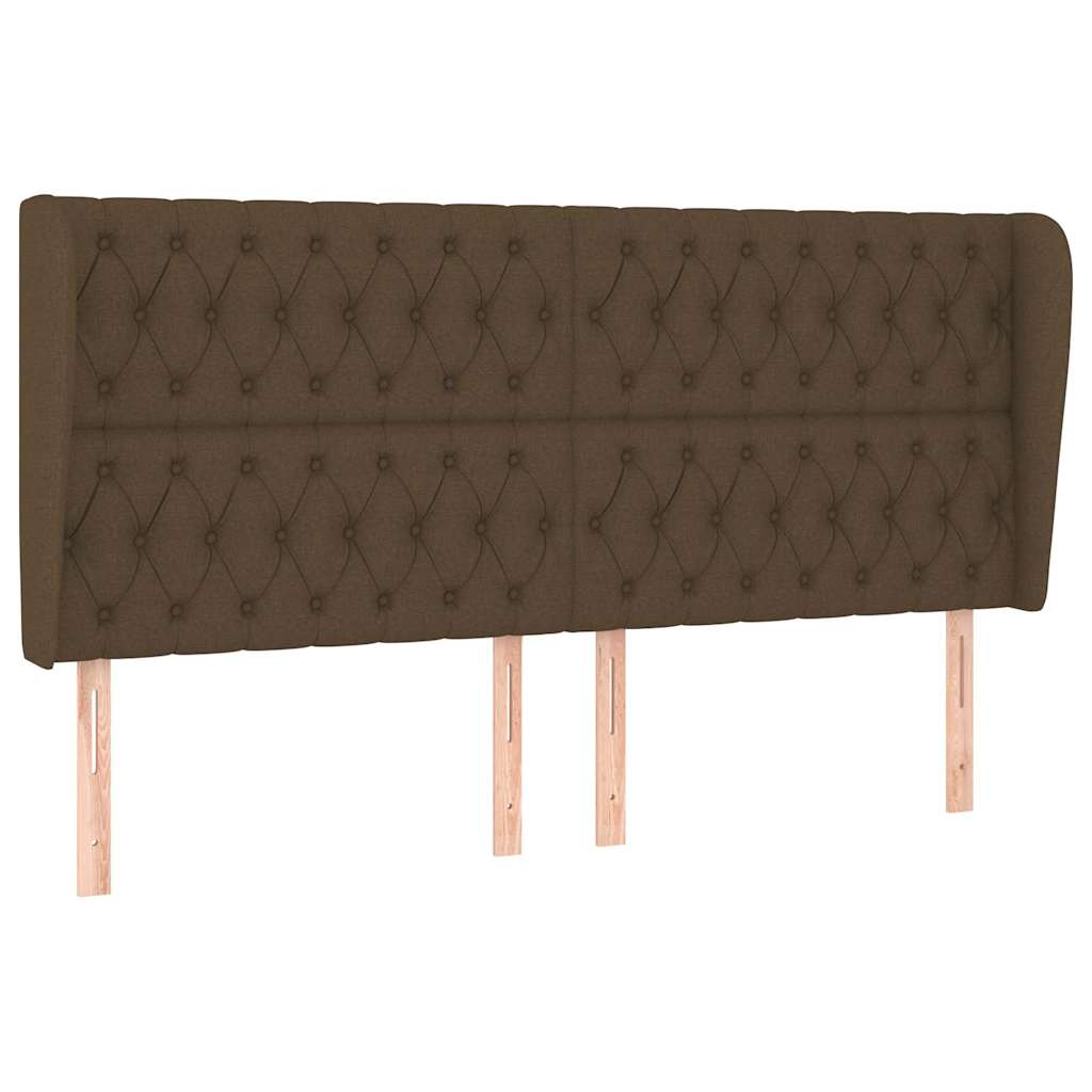 Vidaxl hoofdbord met randen 203x23x118 128 cm stof donkerbruin
