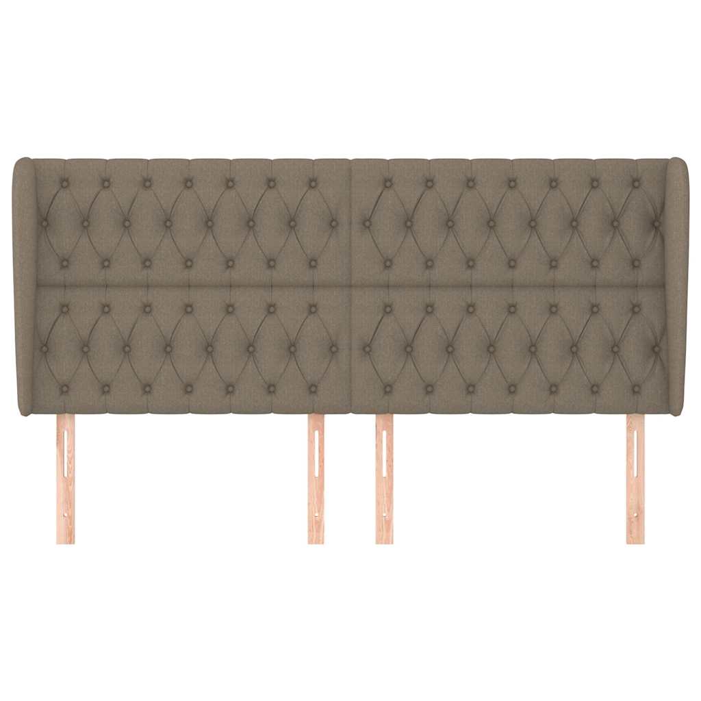Vidaxl hoofdbord met randen 203x23x118 128 cm stof taupe