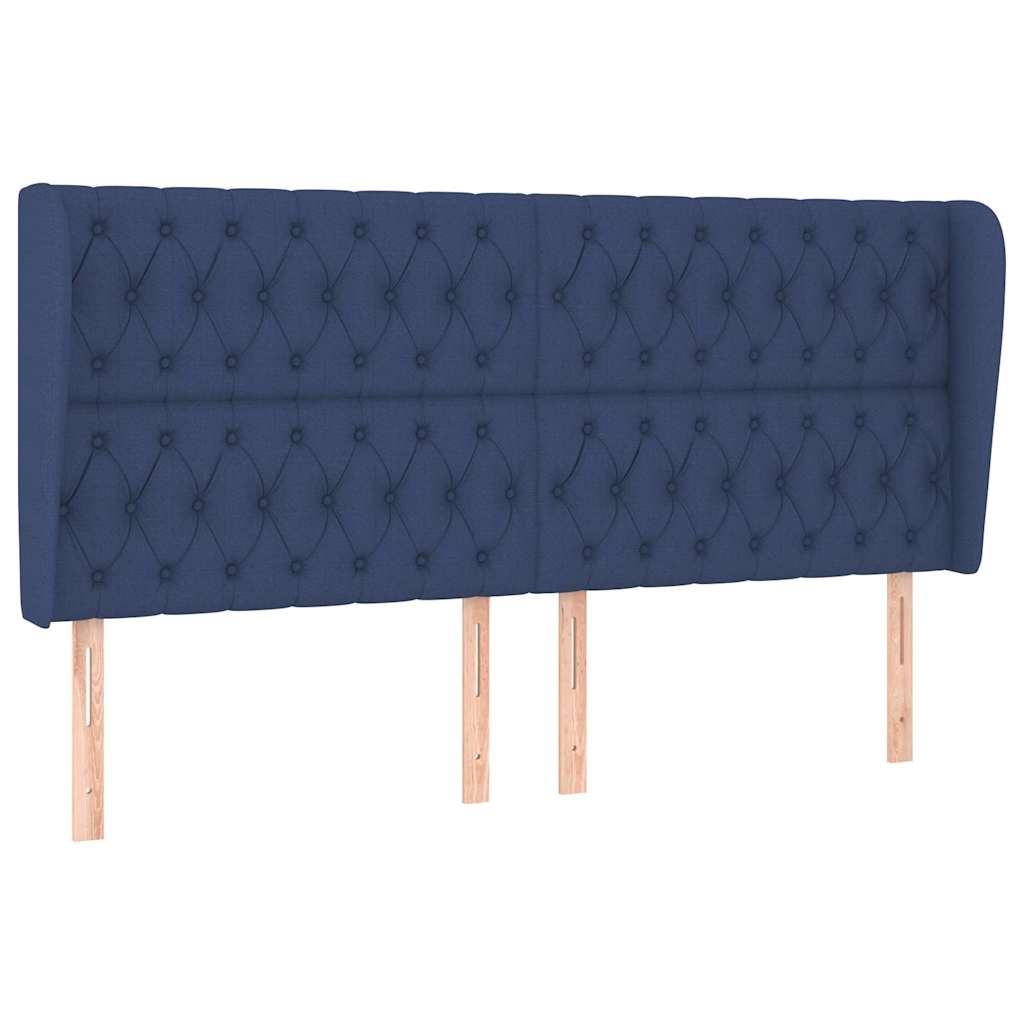Vidaxl hoofdbord met randen 203x23x118 128 cm stof blauw