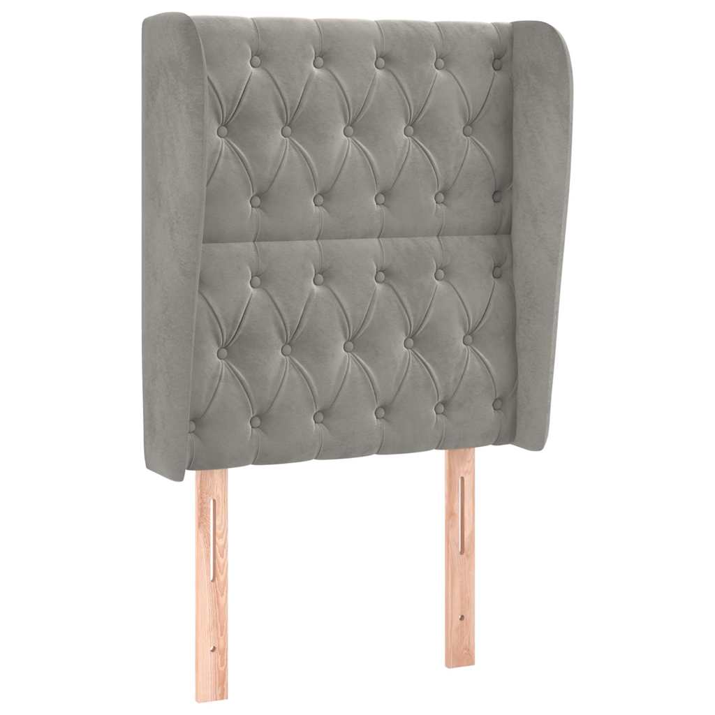 Vidaxl hoofdbord met randen 83x23x118 128 cm fluweel lichtgrijs