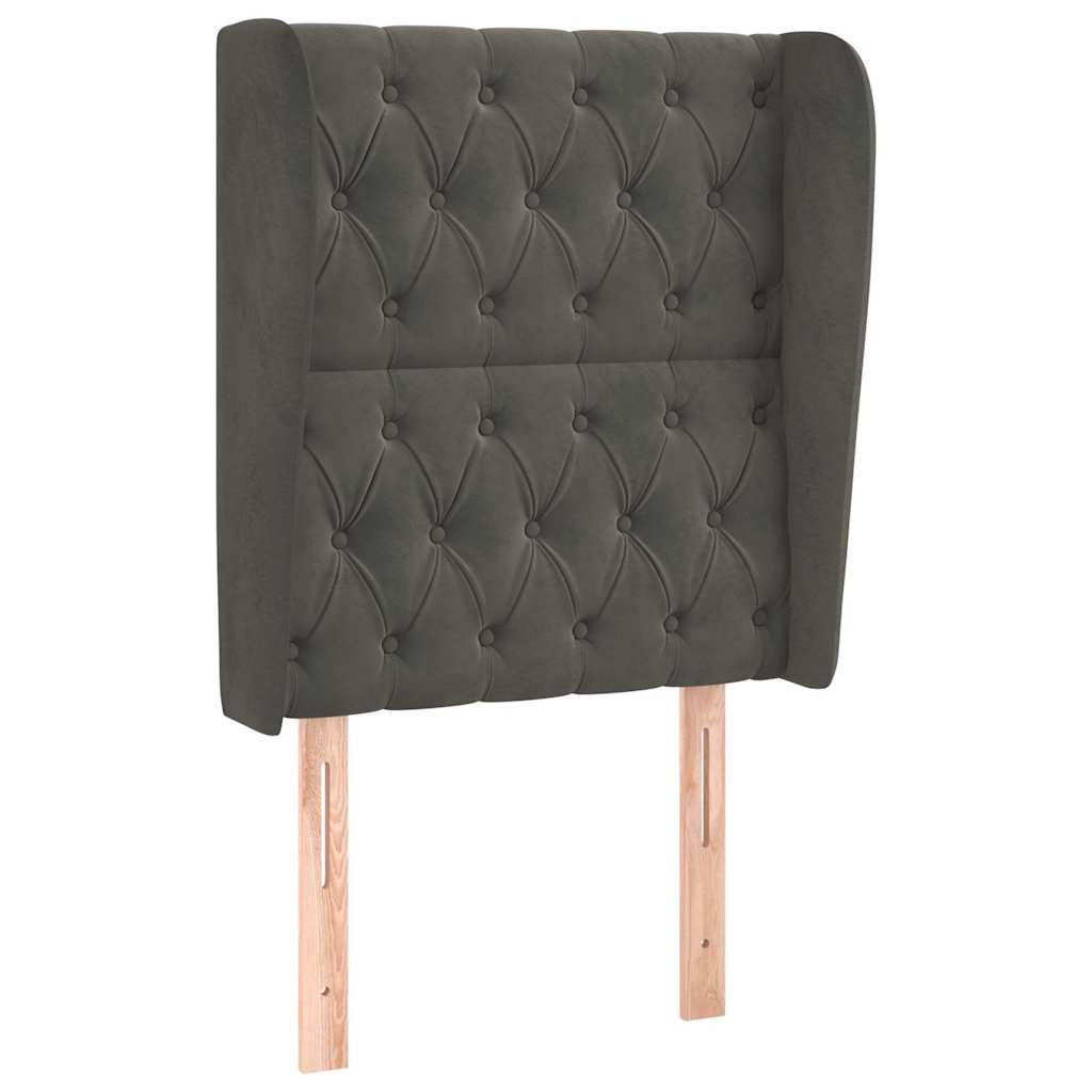 Vidaxl hoofdbord met randen 83x23x118 128 cm fluweel donkergrijs