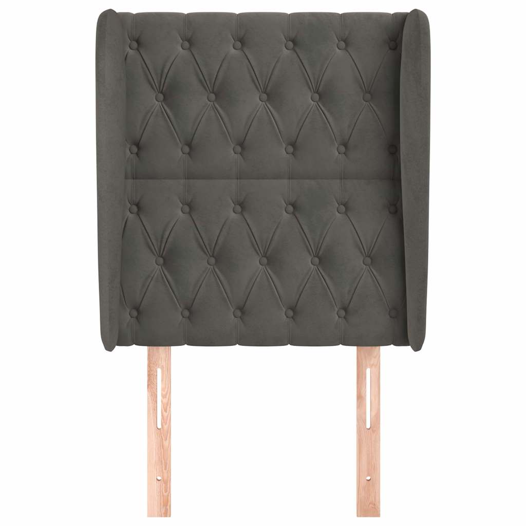 Vidaxl hoofdbord met randen 83x23x118 128 cm fluweel donkergrijs