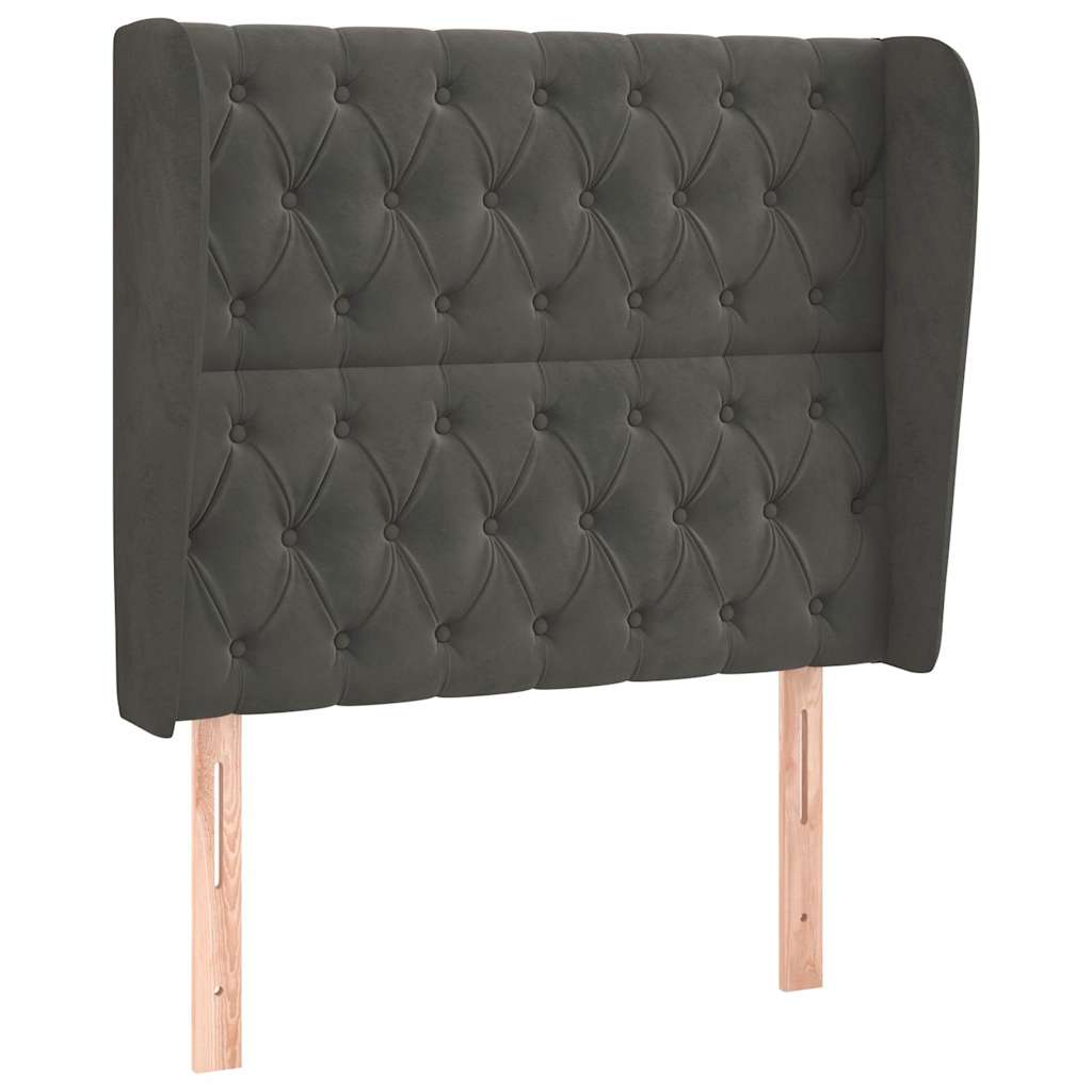 Vidaxl hoofdbord met randen 93x23x118 128 cm fluweel donkergrijs
