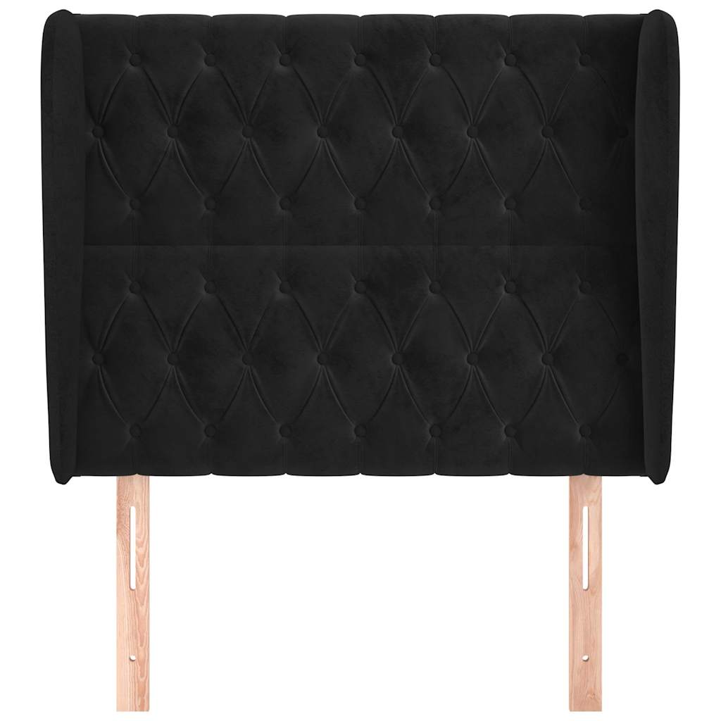 Vidaxl hoofdbord met randen 93x23x118 128 cm fluweel zwart