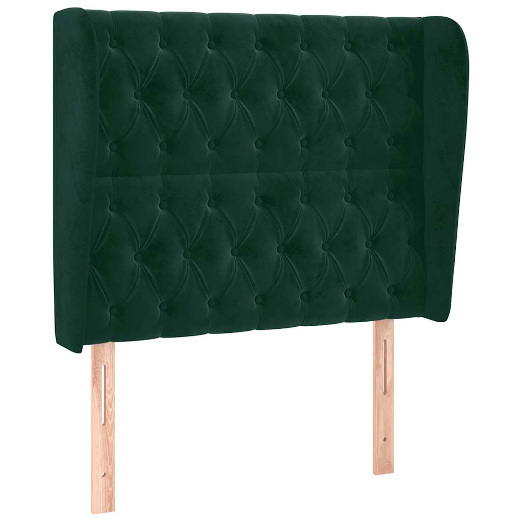 Vidaxl hoofdbord met randen 93x23x118 128 cm fluweel donkergroen