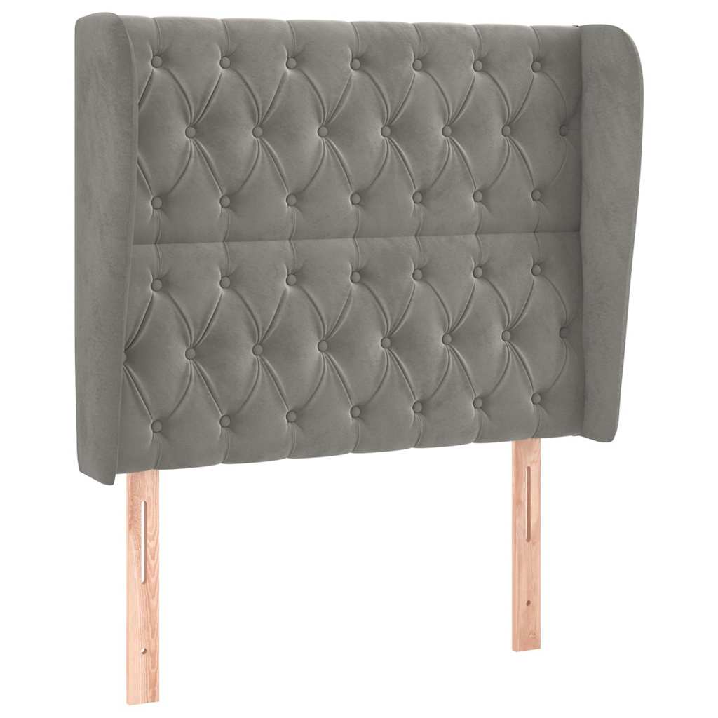 Vidaxl hoofdbord met randen 103x23x118 128 cm fluweel lichtgrijs