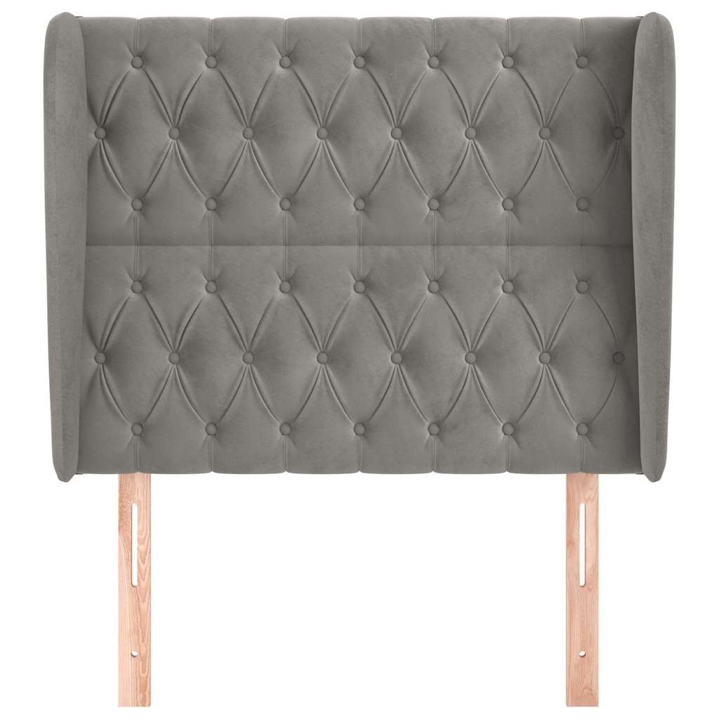 Vidaxl hoofdbord met randen 103x23x118 128 cm fluweel lichtgrijs